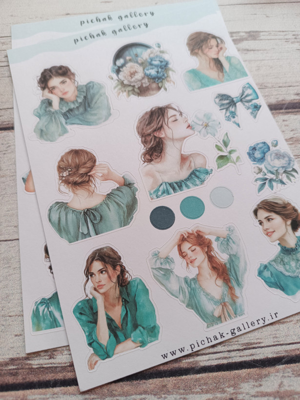 استیکر دختر بهار سبزآبی