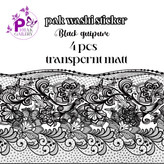 پک واشی استیکر شفاف گیپوری مشکی