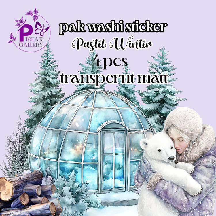 پک واشی استیکر شفاف زمستان پاستلی