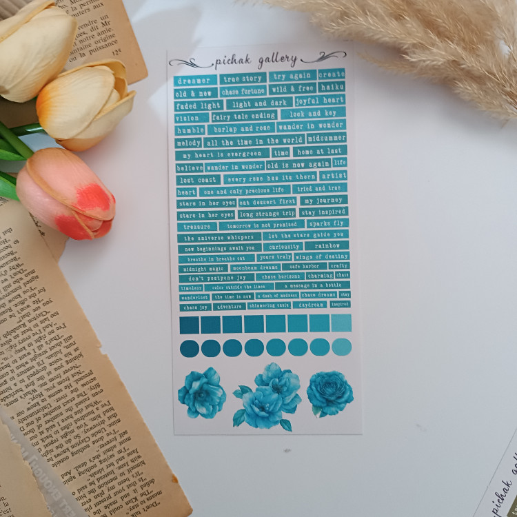 استیکر تکست رنگی برش خورده