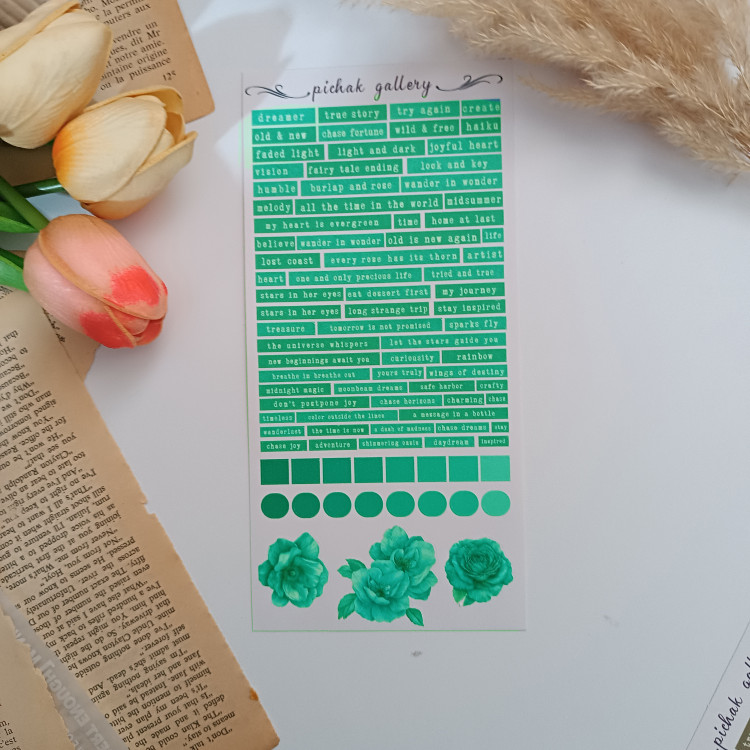 استیکر تکست رنگی برش خورده