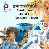 پک واشی استیکر شفاف سانتورینی